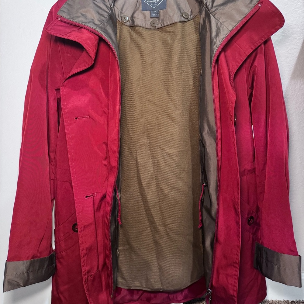 St. John's Bay Red Trench Coat